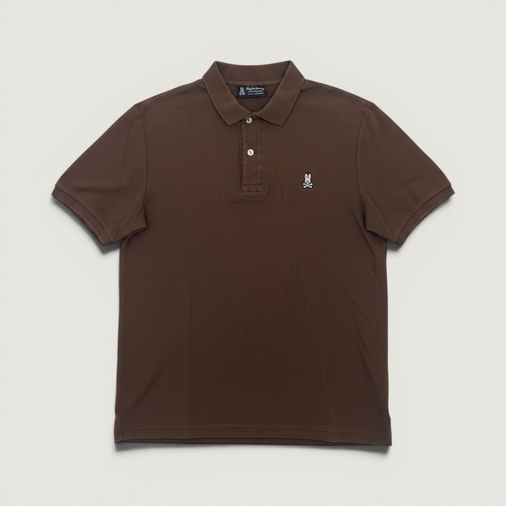 Psycho Bunny by Robert Godley Pima Cotton Polo Shirt Brown Size 4/M